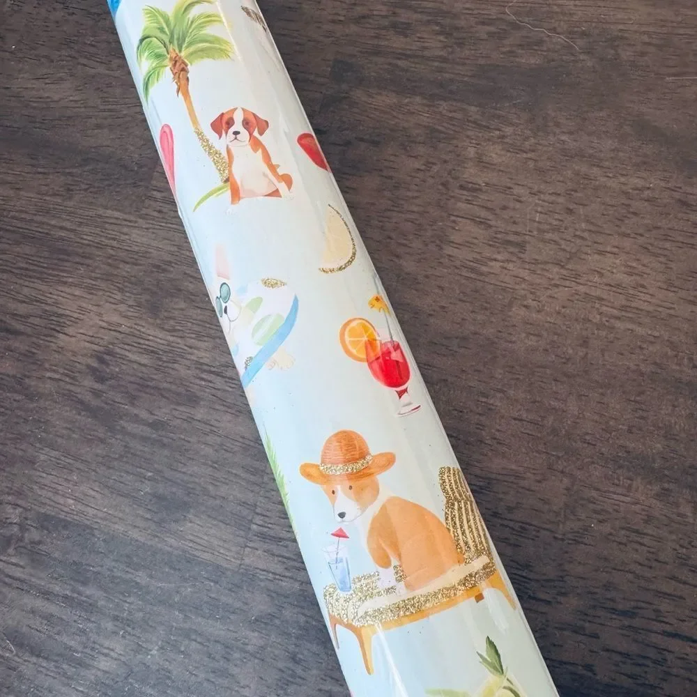 Tropical Island Party Dog Molly & Rex Premium Gift Wrap Wrapping Paper